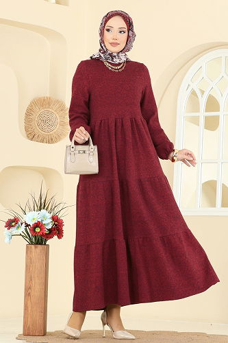 moda selvim Dress 3065KTR750 Red - Thumbnail