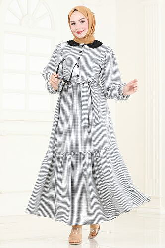 moda selvim الفستان أسود 3068HBS856 - Thumbnail