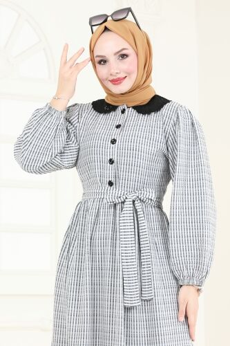 moda selvim الفستان أسود 3068HBS856 - Thumbnail