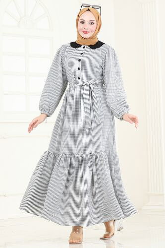 moda selvim الفستان أسود 3068HBS856 - Thumbnail