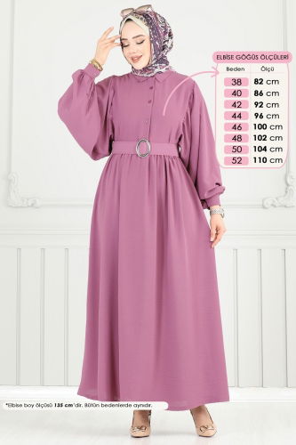 moda selvim الفستان وردي 3071HBS856 - Thumbnail