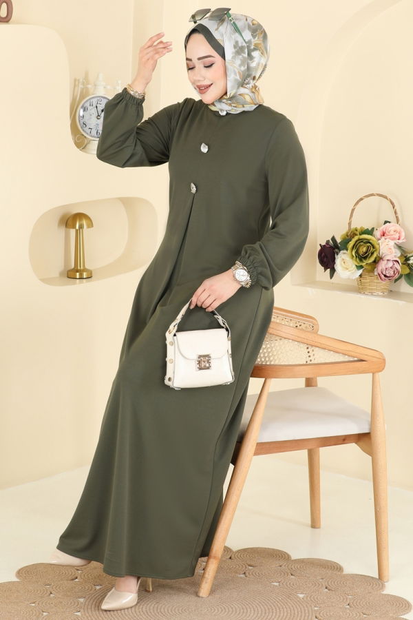 Modaselvim 20% + 70% OFF Dress 3078KTR750 Khaki