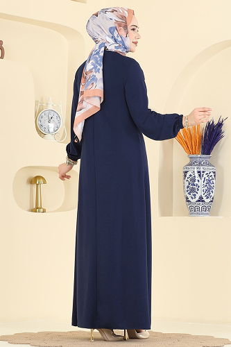 moda selvim الفستان كحلي 3078KTR750 - Thumbnail