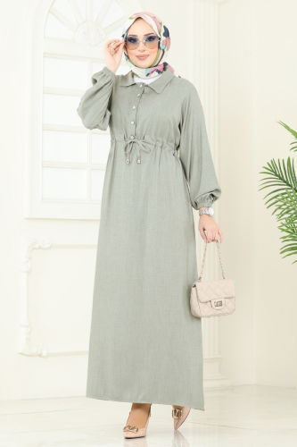 H.B.S. - Dress 307HBS856 Khaki