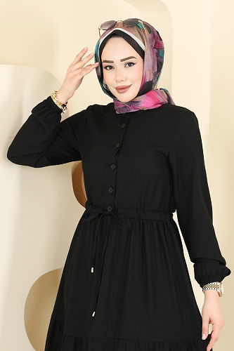 moda selvim Dress 3083KTR750 Black - Thumbnail