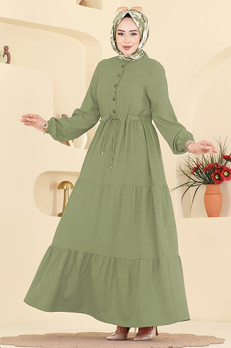 moda selvim Dress 3083KTR750 Light Oil - Thumbnail