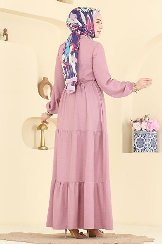 moda selvim Dress 3083KTR750 Powder - Thumbnail