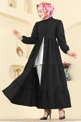 moda selvim Dress 3084KTR750 Black - Thumbnail