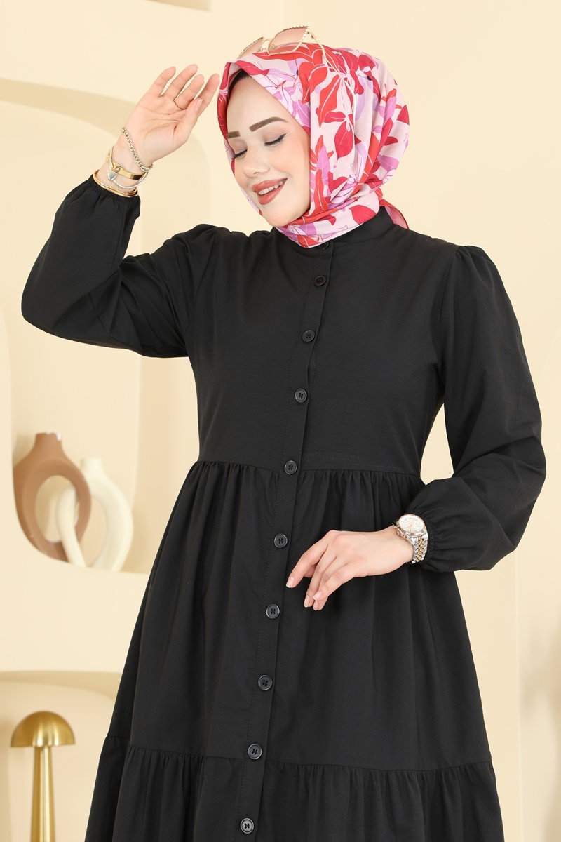 Dress 3084KTR750 Black - Moda Selvim