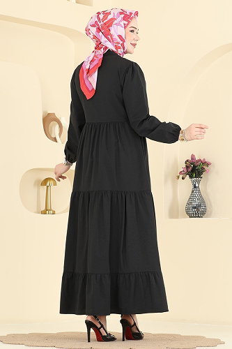 moda selvim Dress 3084KTR750 Black - Thumbnail