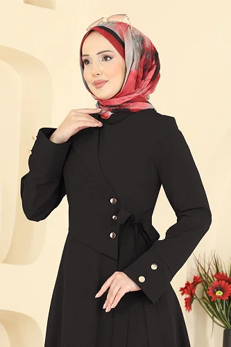 moda selvim Dress 3085KTR750 Black - Thumbnail