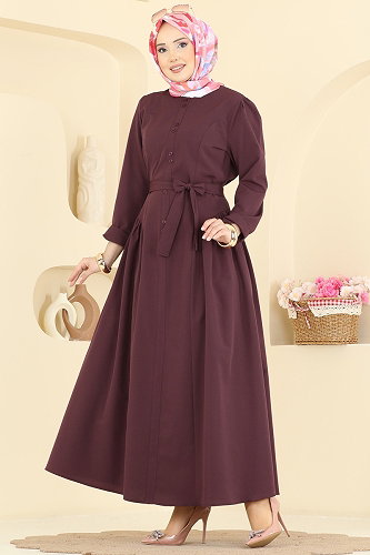 moda selvim Dress 3086KTR750 Damson - Thumbnail