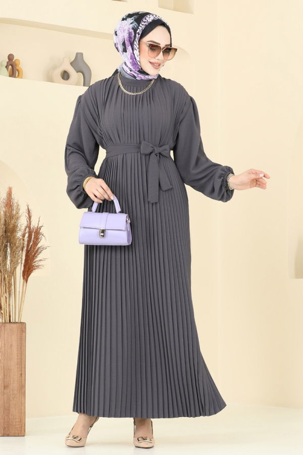 Modaselvim خصم صافٍ20%+20% في سلة التسوق الفستان رمادي غامق 3091HBS856