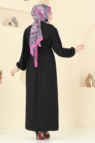 moda selvim Dress 3091HBS856 Black - Thumbnail