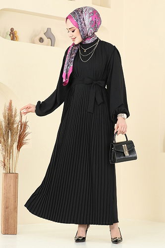 moda selvim Dress 3091HBS856 Black - Thumbnail