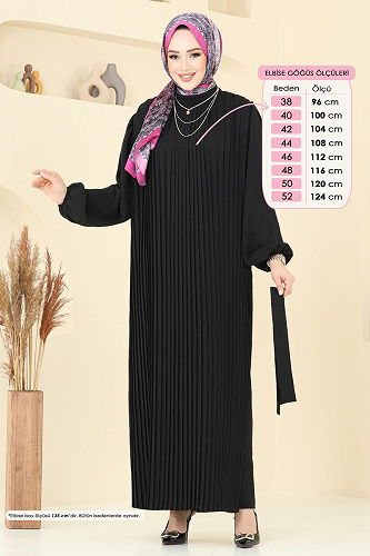 moda selvim الفستان أسود 3091HBS856 - Thumbnail