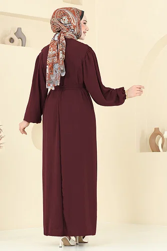 moda selvim الفستان خمري 3091HBS856 - Thumbnail