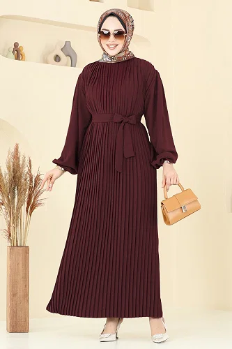 moda selvim الفستان خمري 3091HBS856 - Thumbnail