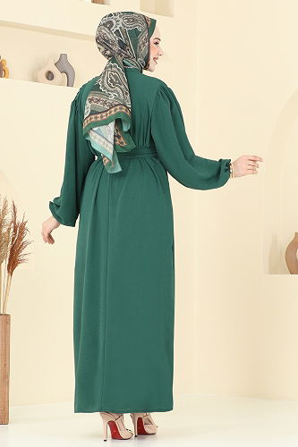 moda selvim الفستان زيتي 3091HBS856 - Thumbnail