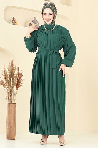 moda selvim الفستان زيتي 3091HBS856 - Thumbnail