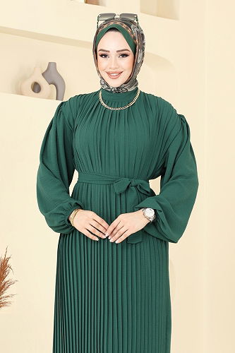 moda selvim الفستان زيتي 3091HBS856 - Thumbnail