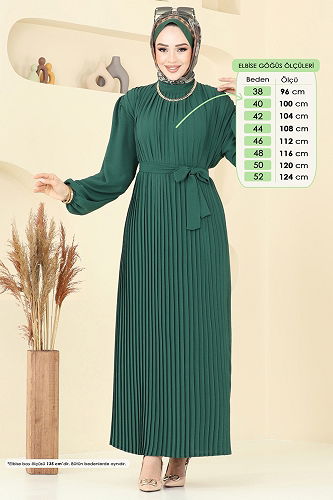 moda selvim الفستان زيتي 3091HBS856 - Thumbnail