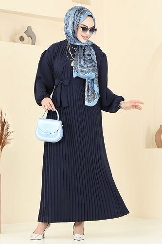 moda selvim الفستان كحلي 3091HBS856 - Thumbnail