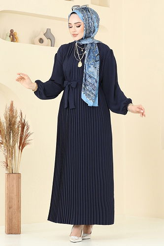 moda selvim الفستان كحلي 3091HBS856 - Thumbnail