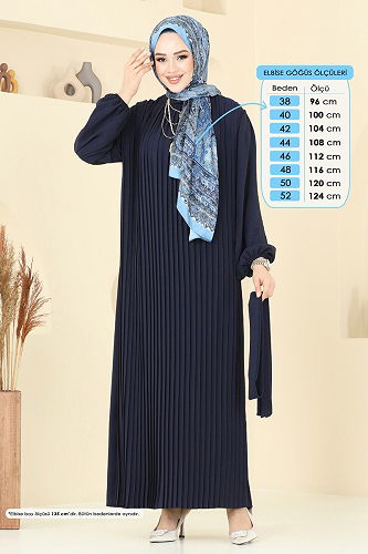 moda selvim الفستان كحلي 3091HBS856 - Thumbnail