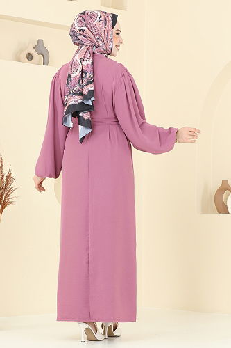 moda selvim الفستان وردي 3091HBS856 - Thumbnail