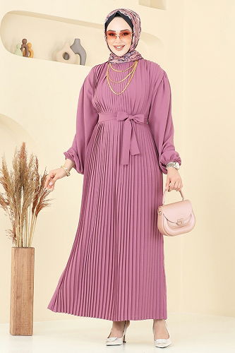 moda selvim الفستان وردي 3091HBS856 - Thumbnail