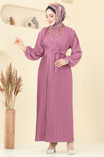 moda selvim الفستان وردي 3091HBS856 - Thumbnail