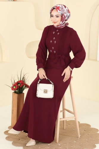 A.S.N. - Dress 309ASN888 Burgundy