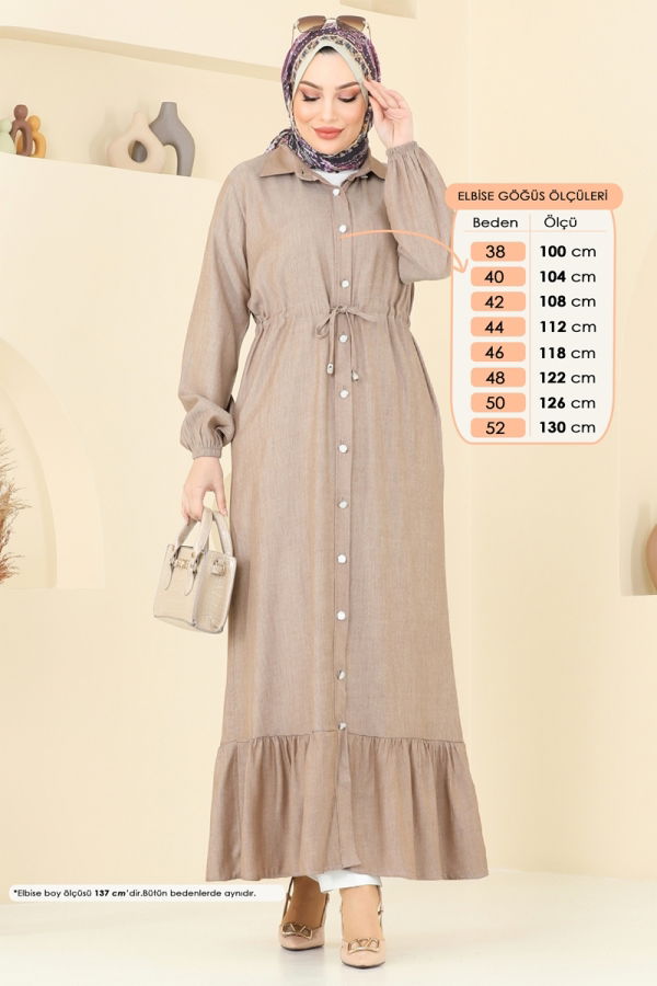 Modaselvim خصم صافٍ20%+20% في سلة التسوق الفستان بيج 309HBS856