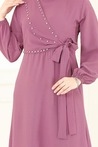 moda selvim الفستان وردي 310HBS856 - Thumbnail