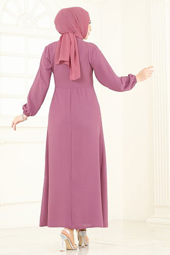moda selvim الفستان وردي 310HBS856 - Thumbnail