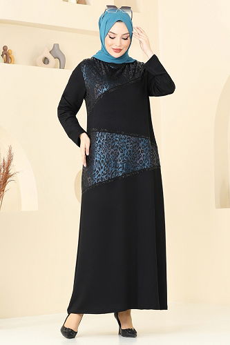 moda selvim الفستان نمط 1 كحلي 3110HN394 - Thumbnail