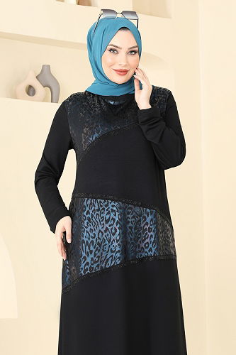 moda selvim الفستان نمط 1 كحلي 3110HN394 - Thumbnail