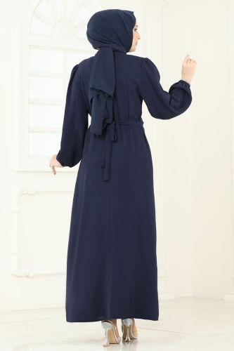 moda selvim Dress 311HBS856 Navy Blue - Thumbnail