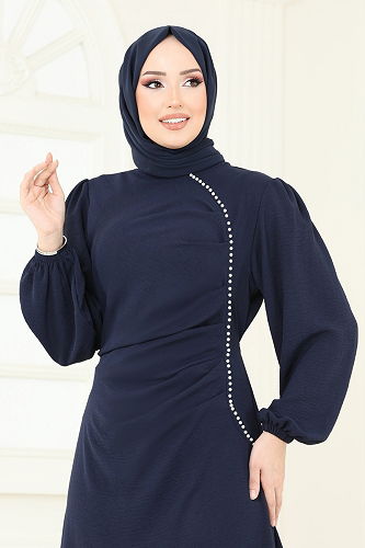 moda selvim الفستان كحلي 311HBS856 - Thumbnail