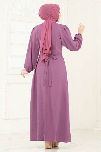 moda selvim Dress 311HBS856 Rose Dried - Thumbnail