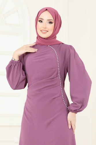 moda selvim الفستان وردي 311HBS856 - Thumbnail