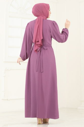 moda selvim الفستان وردي 311HBS856 - Thumbnail