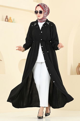 moda selvim Dress 3141HBS856 Black - Thumbnail