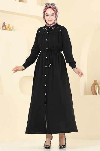 moda selvim Dress 3141HBS856 Black - Thumbnail