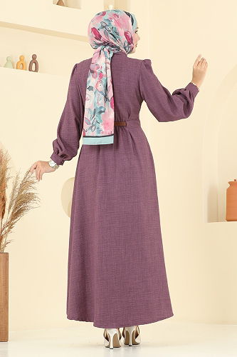 moda selvim الفستان ليلكي غامق 3159HBS856 - Thumbnail