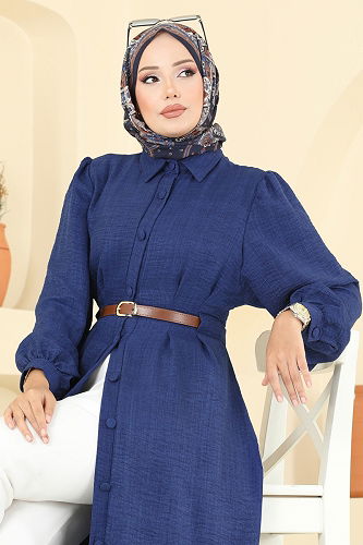 moda selvim الفستان كحلي 3159HBS856 - Thumbnail