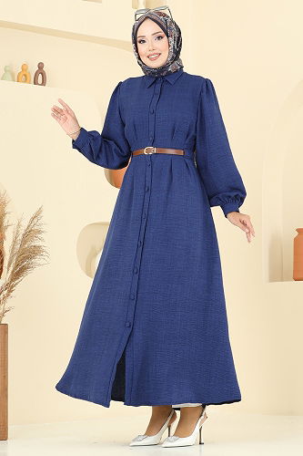 moda selvim الفستان كحلي 3159HBS856 - Thumbnail