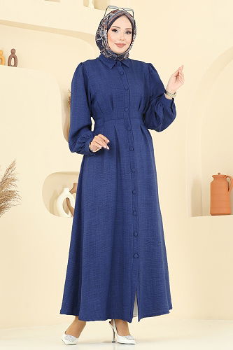 moda selvim الفستان كحلي 3159HBS856 - Thumbnail