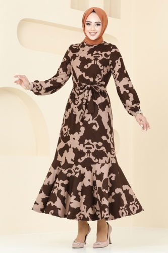 D.V.L. - Dress 315DVL817 Pattern 2 Brown